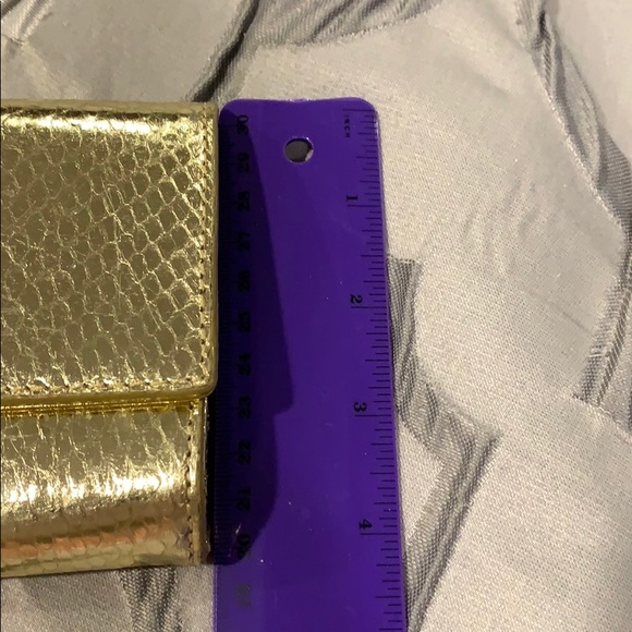 Michael Kors buckle genuine Python gold clutch - Picture 8 of 10